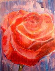 rose painting lesson with acrylic and oil pastels