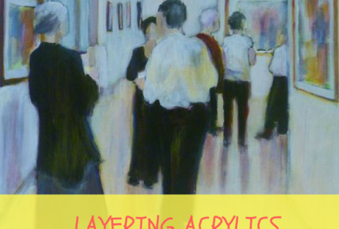 Layering acrylics for interesting edges by Sandrine Pelissier on ARTiful, painting demos