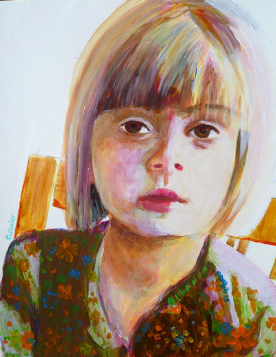 Portrait of a young girl-Acrylic on yupo paper