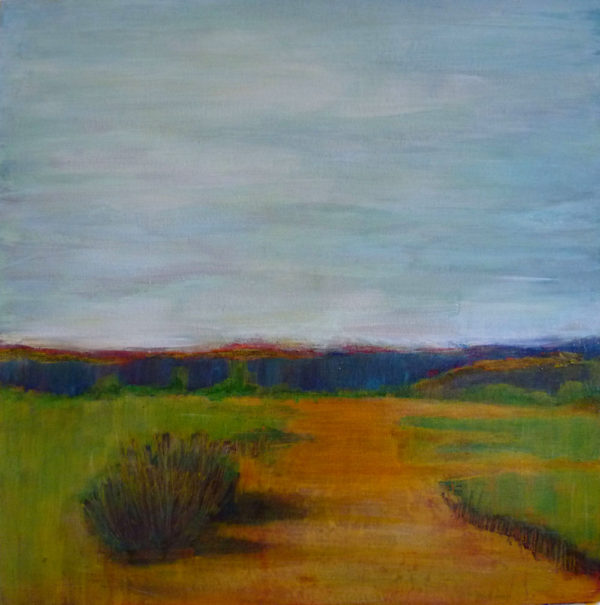 Through the Rolling Fields, Landscape mixed media painting tutorial