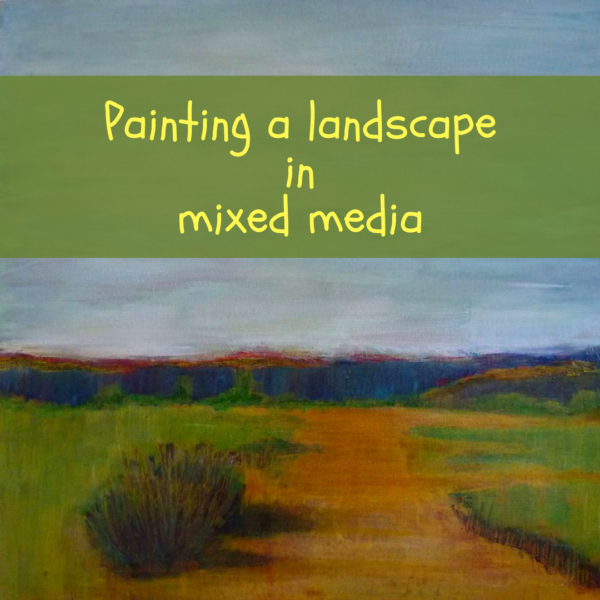 How to paint a landscape with mixed media by Sandrine Pelissier on ARTiful, painting demos