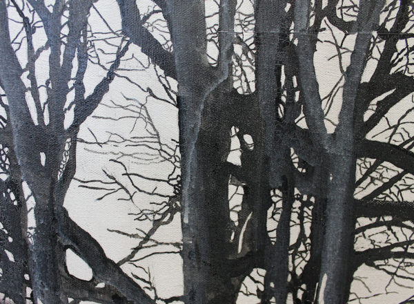 paint trees with ink and acrylic