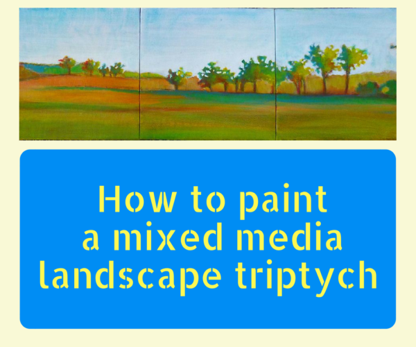 French countryside- Triptych mixed media painting tutorial