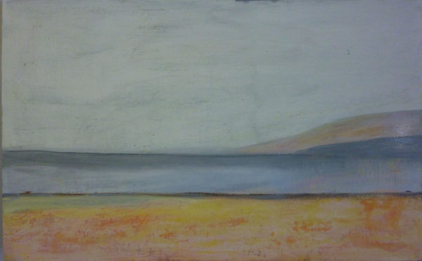 I slightly change the composition, having the sea as an horizontal stripe and mountains in the horizon.