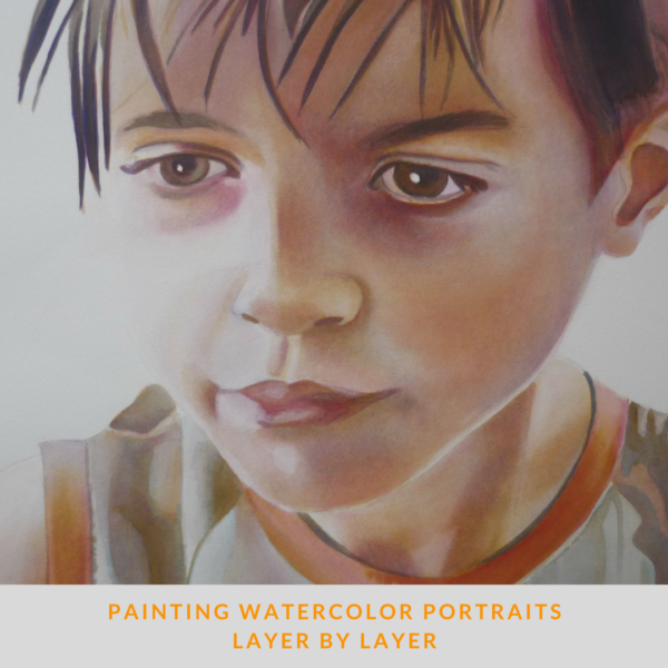 Painting watercolor portraits layer by layer by Sandrine pelissier