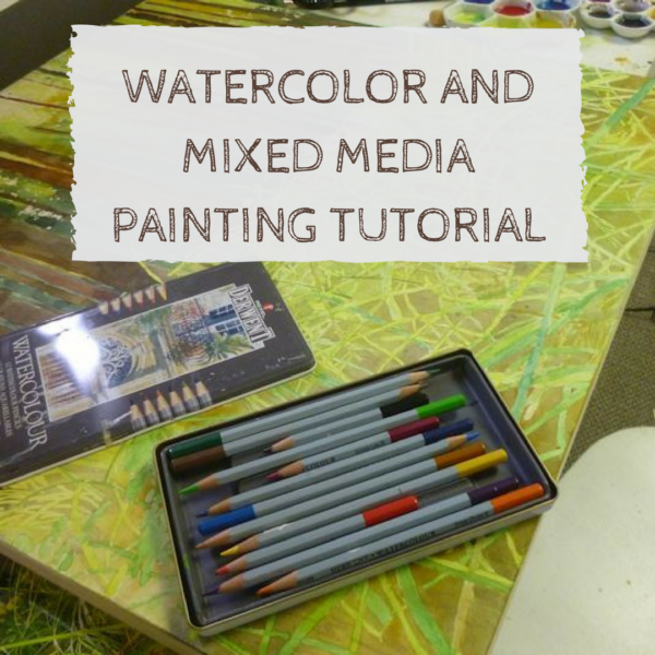 Watercolor and mixed media painting tutorial : Playing in the grass.