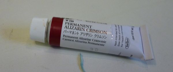 alizarine crimson red to paint watercolor clouds
