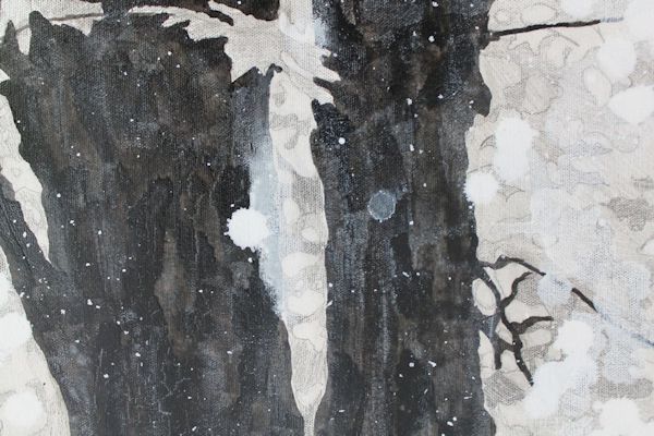 detail of graphite and India ink painting by North Vancouver artist Sandrine Pelissier