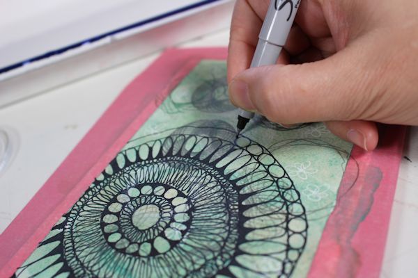 drawing a mandala design with sharpie