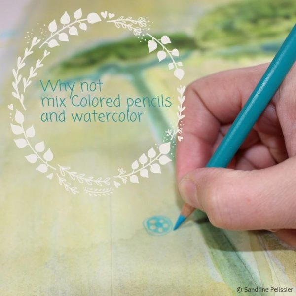 add colored pencils to your watercolors