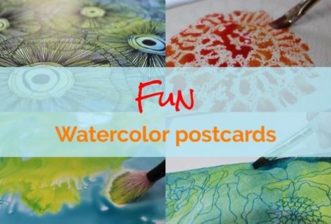 fun watercolor postcards
