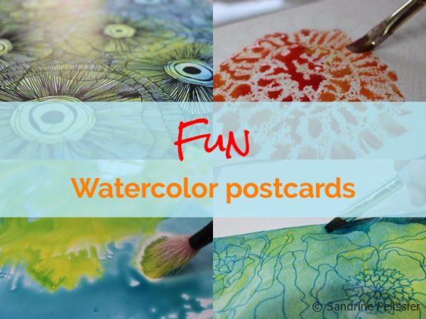 fun watercolor postcards