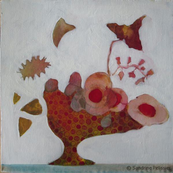 How to paint flowers from imagination with acrylic ink on canvas