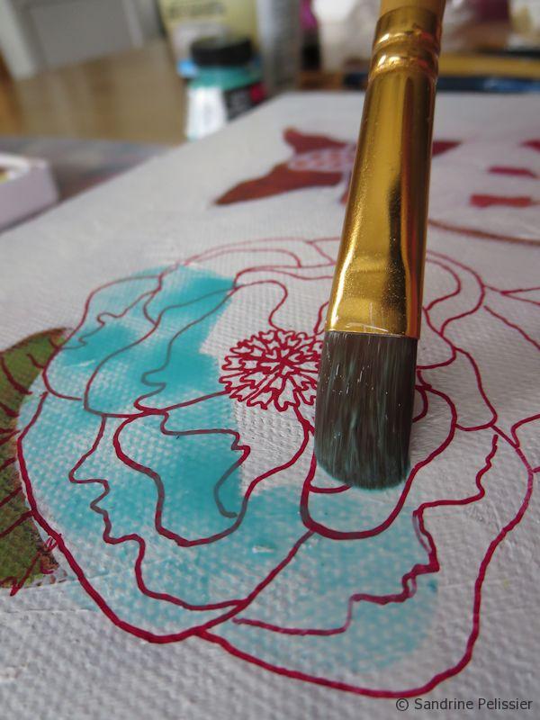 Once the ink has dried, you can paint a wash on top of the drawing.