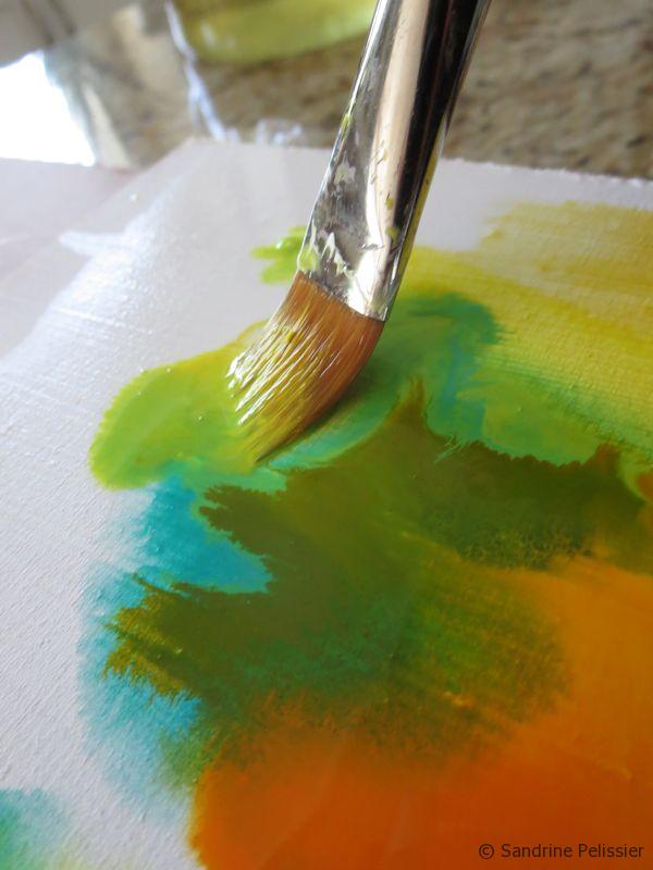 mixing acrylic inks wet into wet