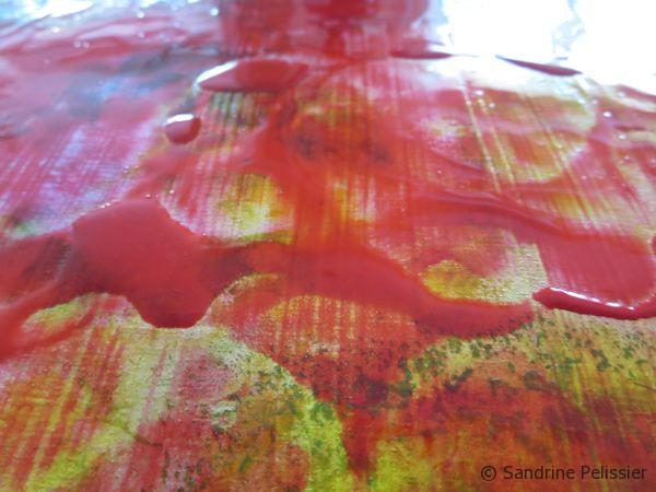 alcohol visual texture on acrylic wash