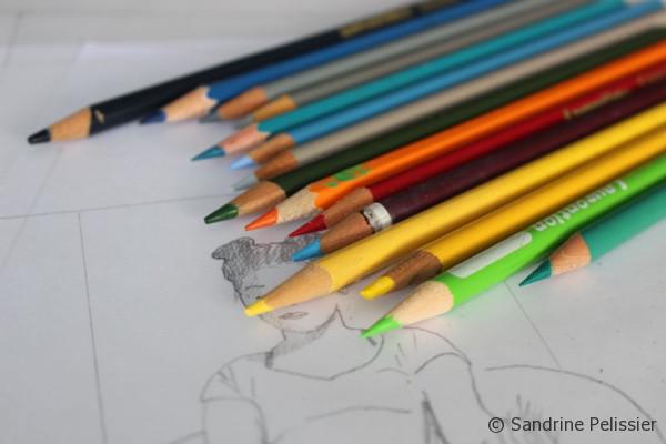 you can use colored pencils for preparatory sketches