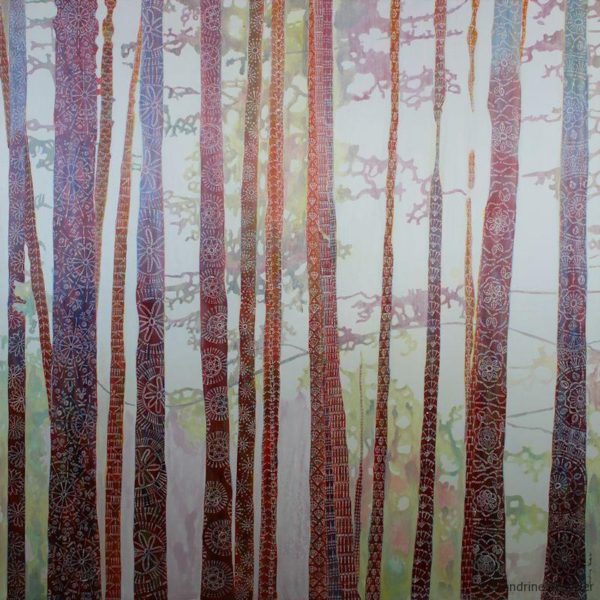 hooked on trees original acrylic painting