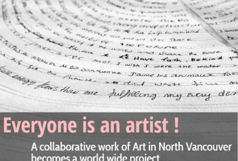 Everyone is an Artist: A collaborative work of Art in North Vancouver becomes a world wide project onartiful painting demos by Sandrine Pelissier