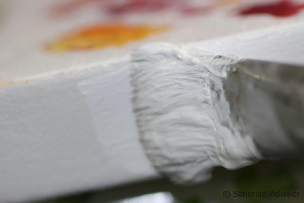painting the sides of canvas with white acrylic