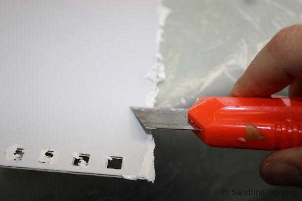 clean the sides with a cutter