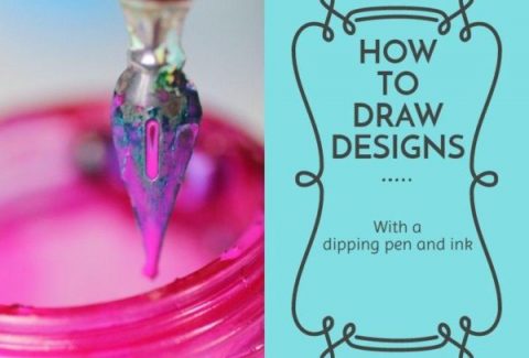 how to draw designs with a dipping pen and ink