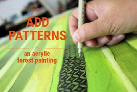 How to add patterns to a forest painting by Sandrine Pelissier