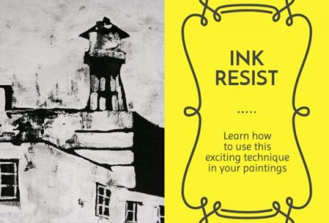 How to use the ink resist technique in your paintings.