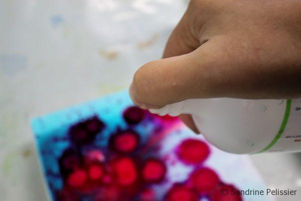 painting flowers from imagination :adding visual texture with alcohol