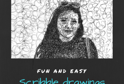 Scribbles drawings on artiful, painting demos by Sandrine Pelissier