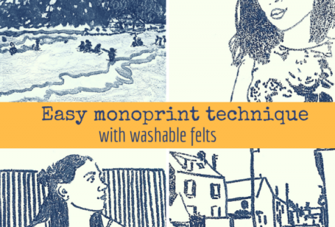 Easy monoprint technique on ARTiful, painting demos
