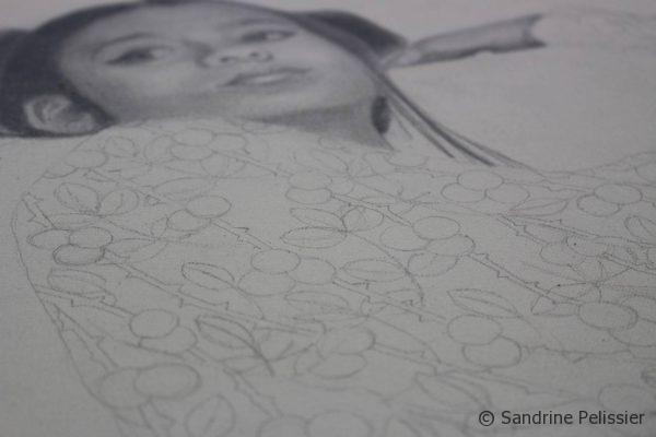 drawing portraits with graphite on canvas