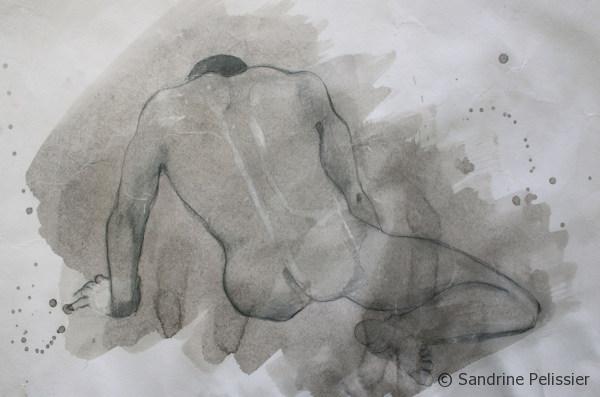 life drawing reworked with Indian ink