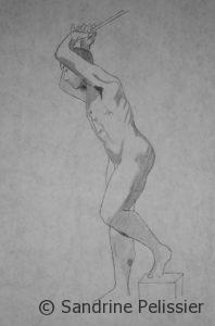 contour drawing with black shading