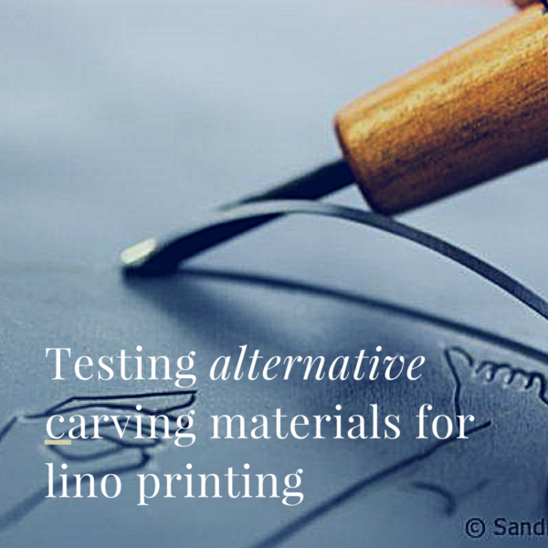 Testing alternatives carving materials for lino printing