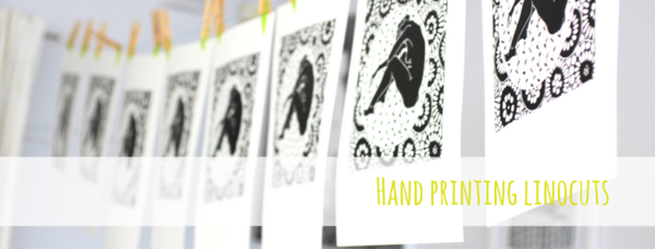 How to hand print by hand lino cut linocut